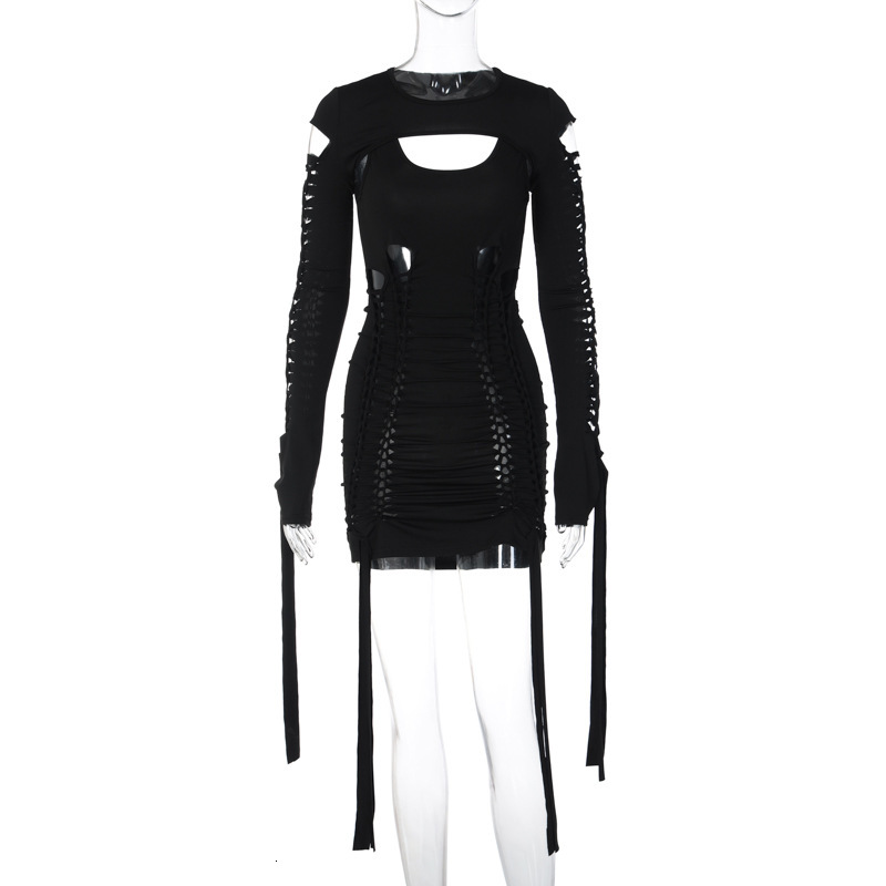 Wind Women's New Spring New Fashion Sexy Open Back Hollow Dress Long Sleeved Shawl Set