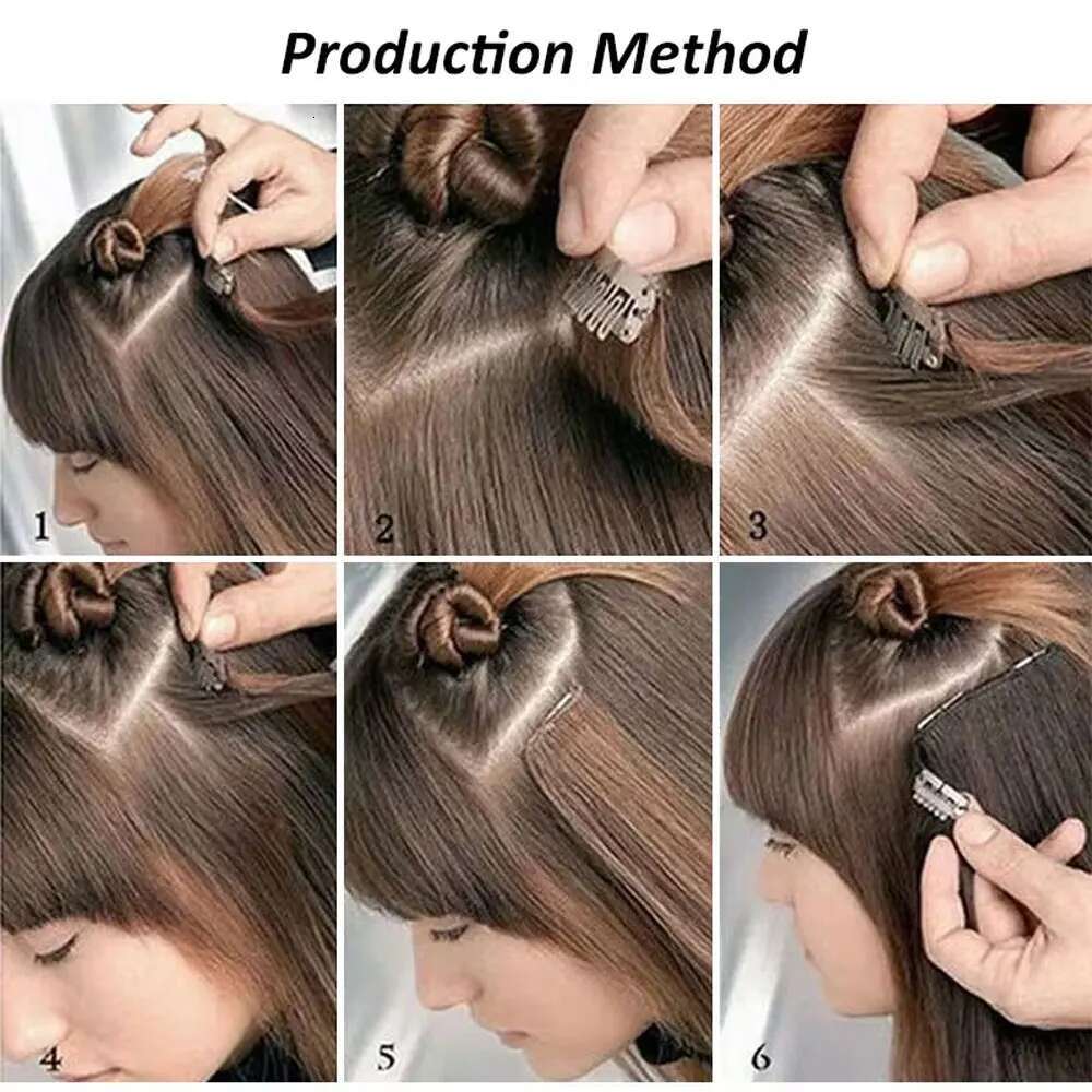 24Inch Synthetic In Long Straight Clip In Hair Extensions 6Pcs 16Clips Brown Blonde Hairpieces For Women
