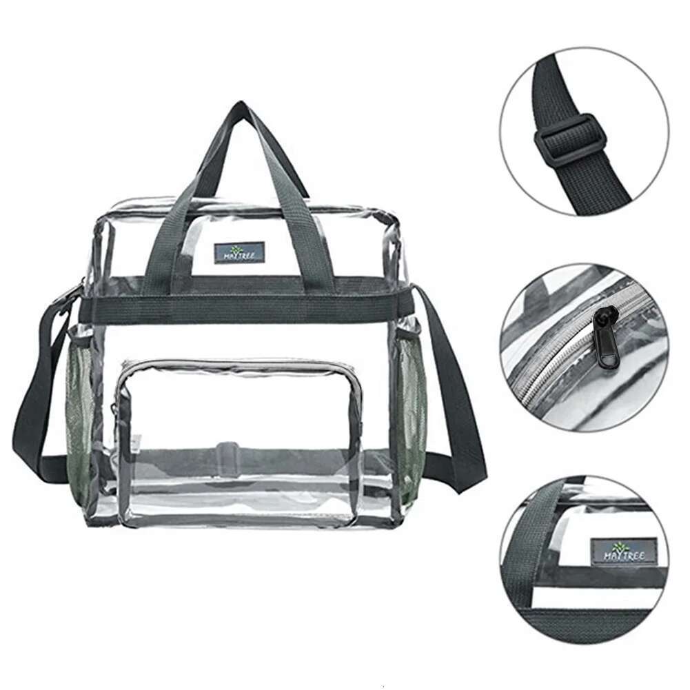 Women's Transparent Handbag PVC Fashionable Single Shoulder Large Capacity Fashionable Adjustable Shoulder Strap Miscellaneous Bag
