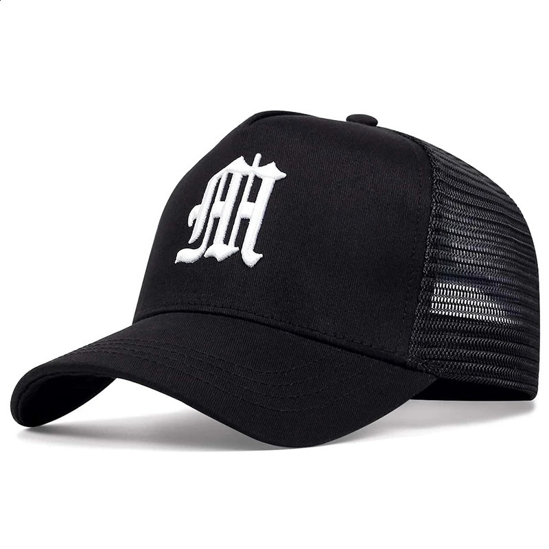 Neutral Gothic letter embroidered baseball net hat spring and summer outdoor adjustable casual sun protection 250228