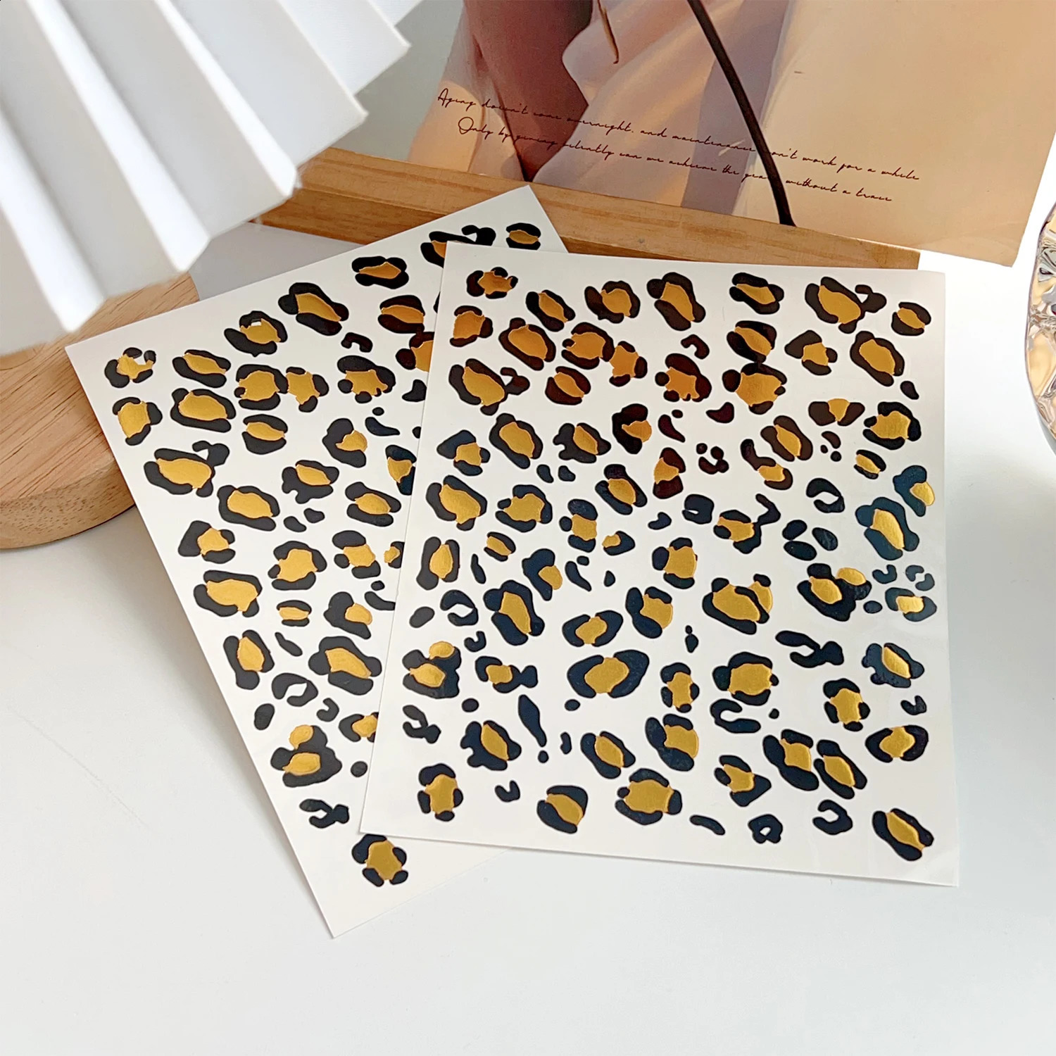 Leopard Print Temporary Tattoo Sticker Waterproof Disposable Face Body Retro Water Transfer Tattoos Decals 250219