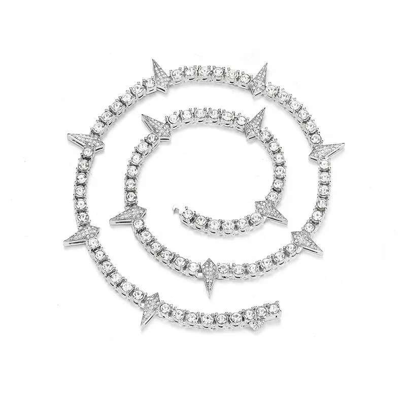 4MM Tennis Chain Dropwater Shape Iced Out Rhies Bg Necklaces For Men Women Hiphop Choker gift men necklace