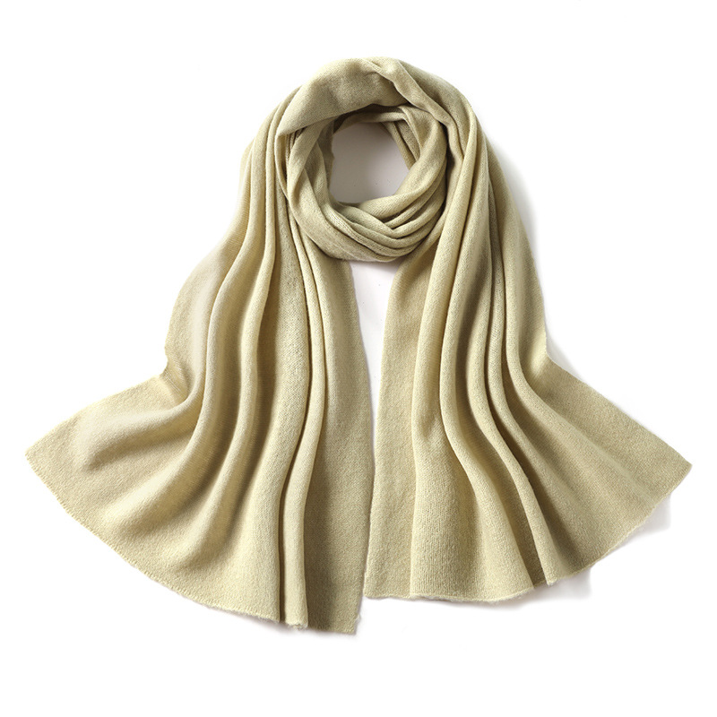 K024 High-end 100% pure wool scarf for women in winter, widened and thickened, all-match solid color large shawl, warm student neck scarf