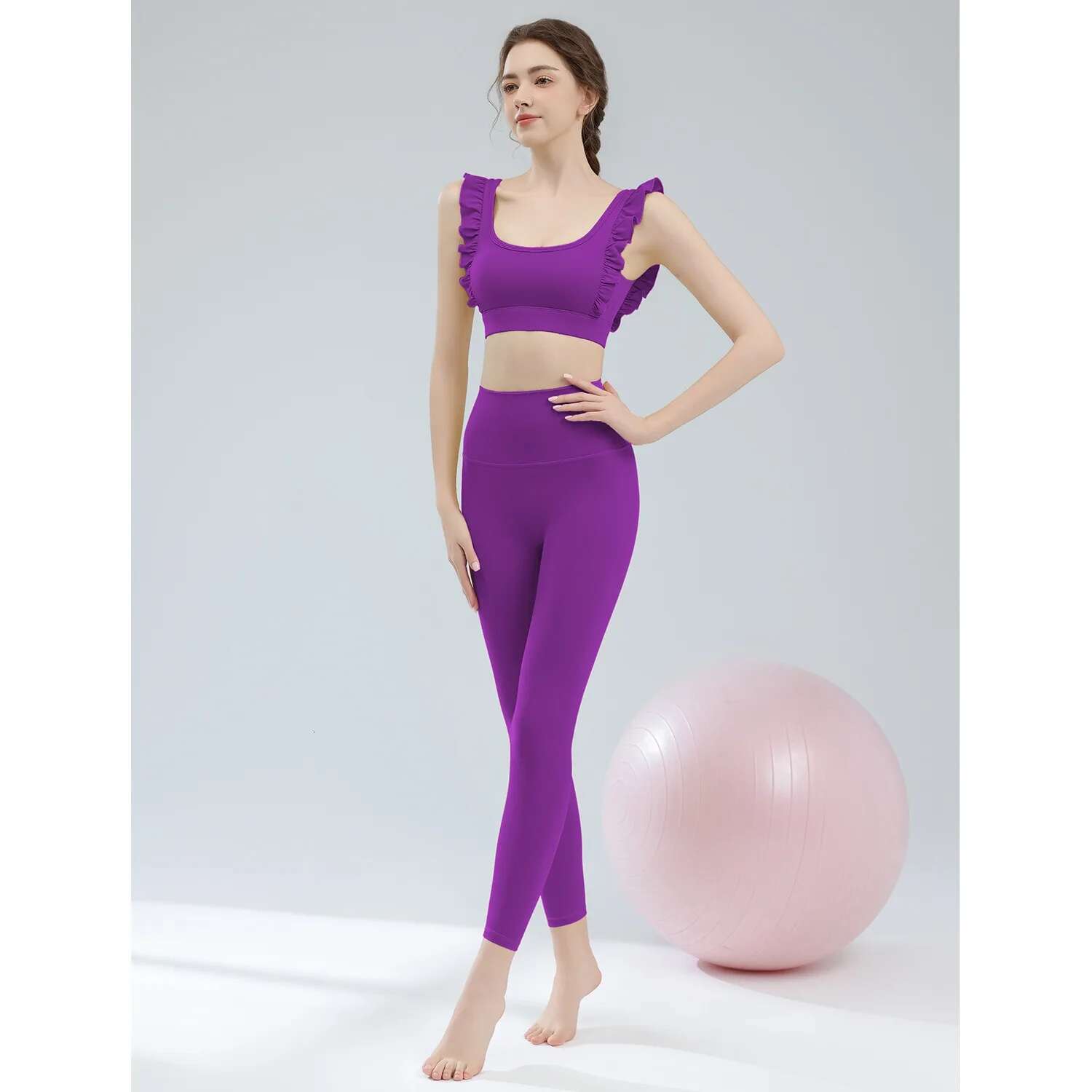 Women Two Pieces Yoga Sets Buttery Soft Gym Suit Breathable Quick Dry Running Sportswear Female Workout Clothes Fiess Outfits