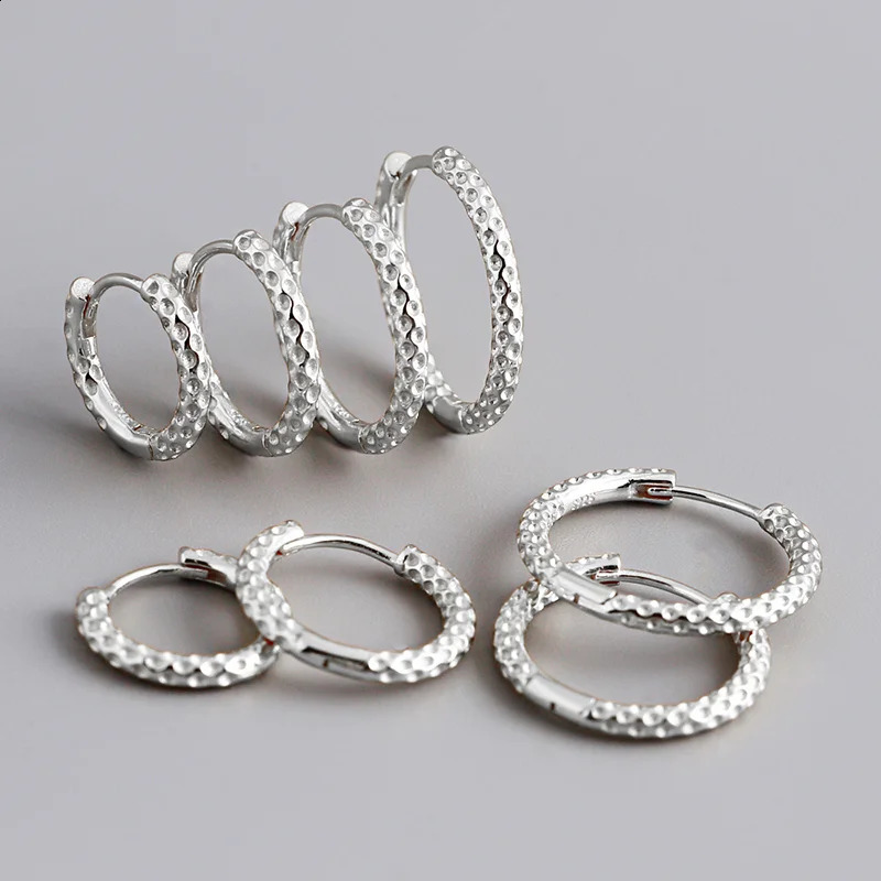 WOOZU 925 Sterling Silver Fine Round Hoop Earrings for Women Man Fashion Pretty Ear Rings Casual Party Jewelry Holiday Gifts 250228