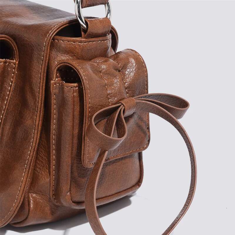 England Style Small Bags For Women Designer Handbags Purses New In PU Vintage Bow Multiple Pockets Underarm Shoulder