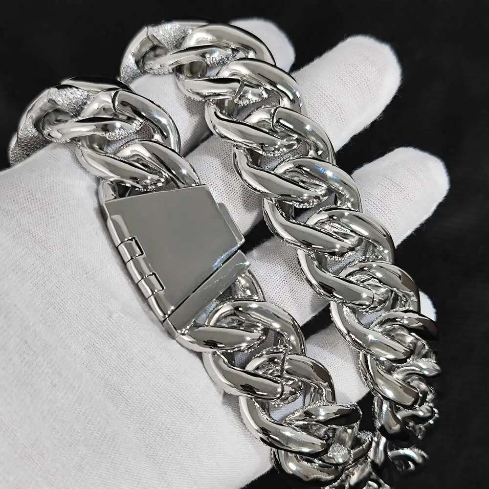 Hip Hop Full Iced Out Zircon 5-Row Stone Heavy And Thick Necklace 22mm Cuban k Chain Personalized Men's Jewelry Drop Shipping