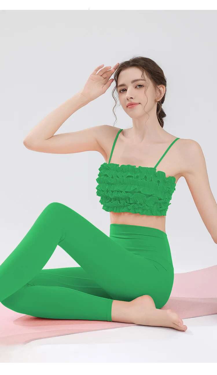 Spring And Summer New Sexy Vest For Women Pilates, Fungus Lace Sports Bra, Suspender Underwear, Fiess Leggings Set 2025