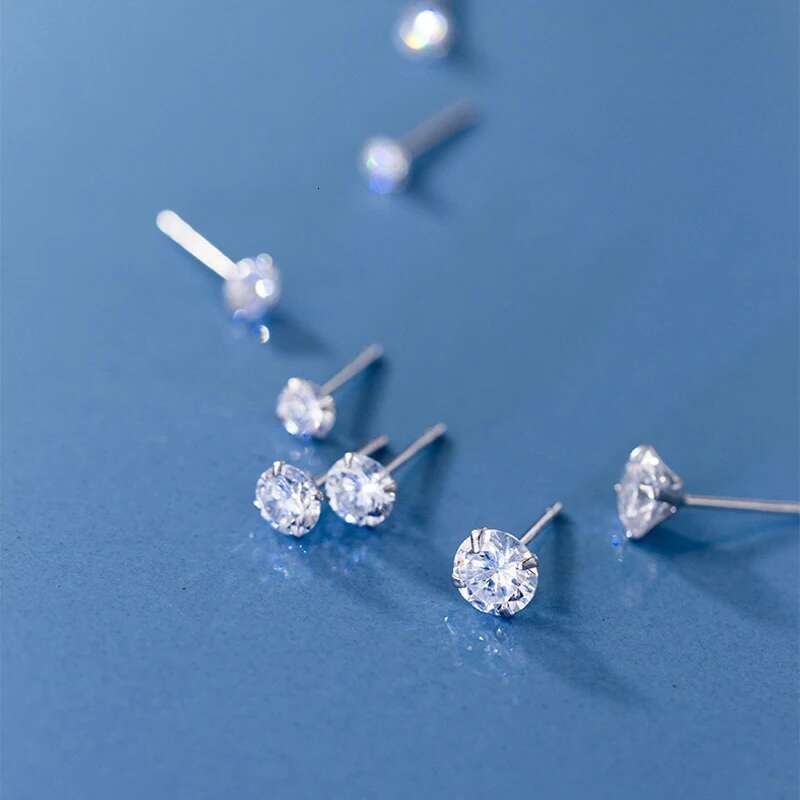 Real 0.5-1 Carat D Color Moissanite Stud Earrings For Women Top Quality 100% Sterg Sier Sparkg Wedding Jewelry