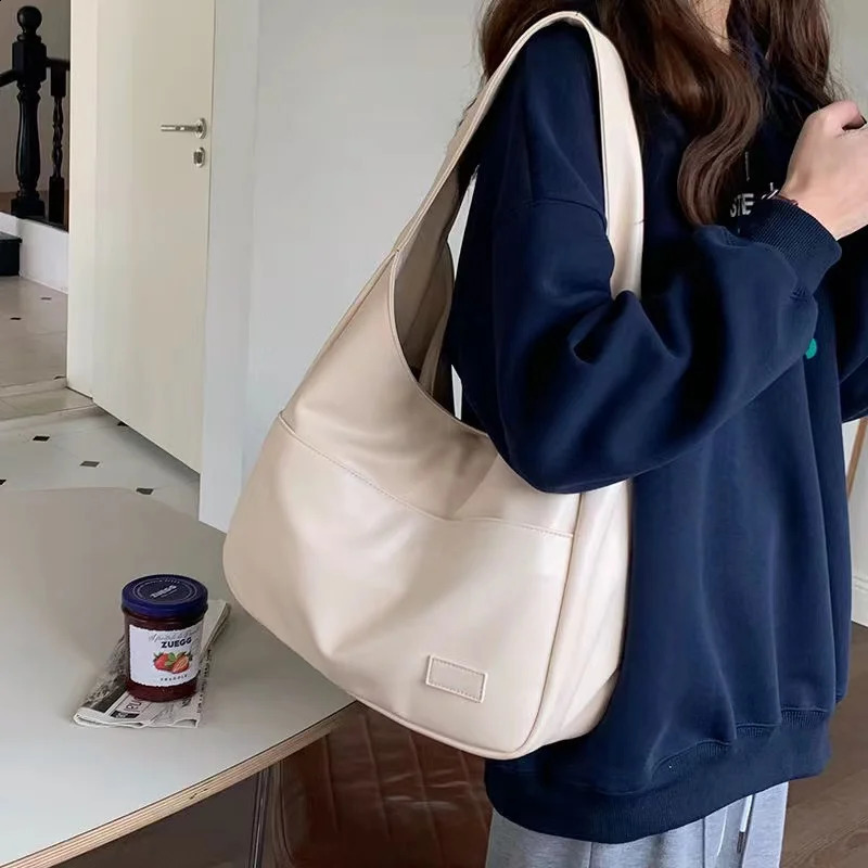 Large Capacity Tote Bag Womens Trendy Shoulder Bag Simple and Versatile Bag Fashion Trendy Student Classroom Bag 250305