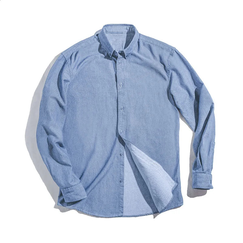 Maden retro Oxford mens rotating shirt original business formal casual long sleeved cotton plus size 250226