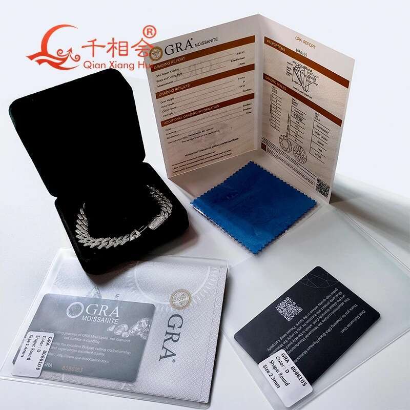 2mm Moissanite Tennis Necklace for Men Women Sterg Sier D VVS White Single Row Jewelry Wedding Dating Gift Party