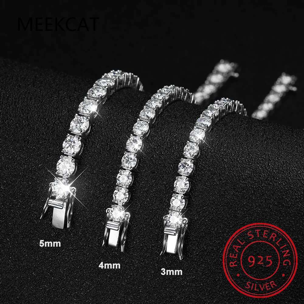 D VVS1 Moissanite Tennis Bracelet Original s Sterg Sier Plated White Gold with GRA Bracelets for Women Man