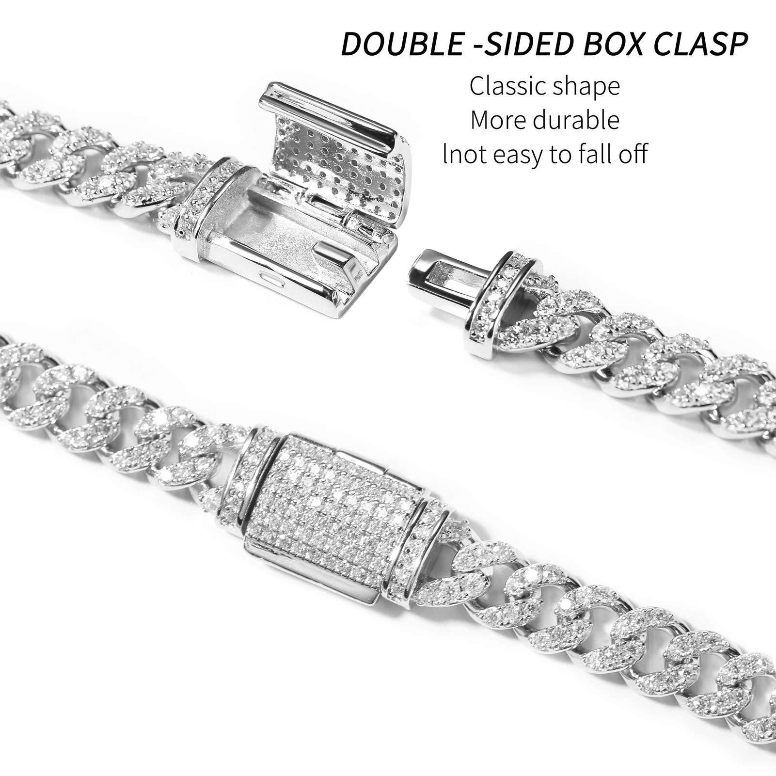 Uwin S Moissanite 6mm Cuban Chain Miami Sterg Sier Necklace for Women Bracelets Dia Tester High Quality Fine Jewelry