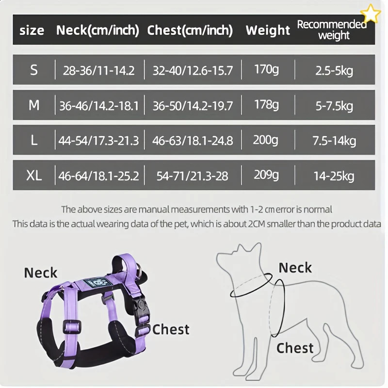 Y-Shaped Dog Harness with Adjustable Durable Nylon Soft Padding Metal Buckles and Leather Handle for Small Medium Large Dogs 250224