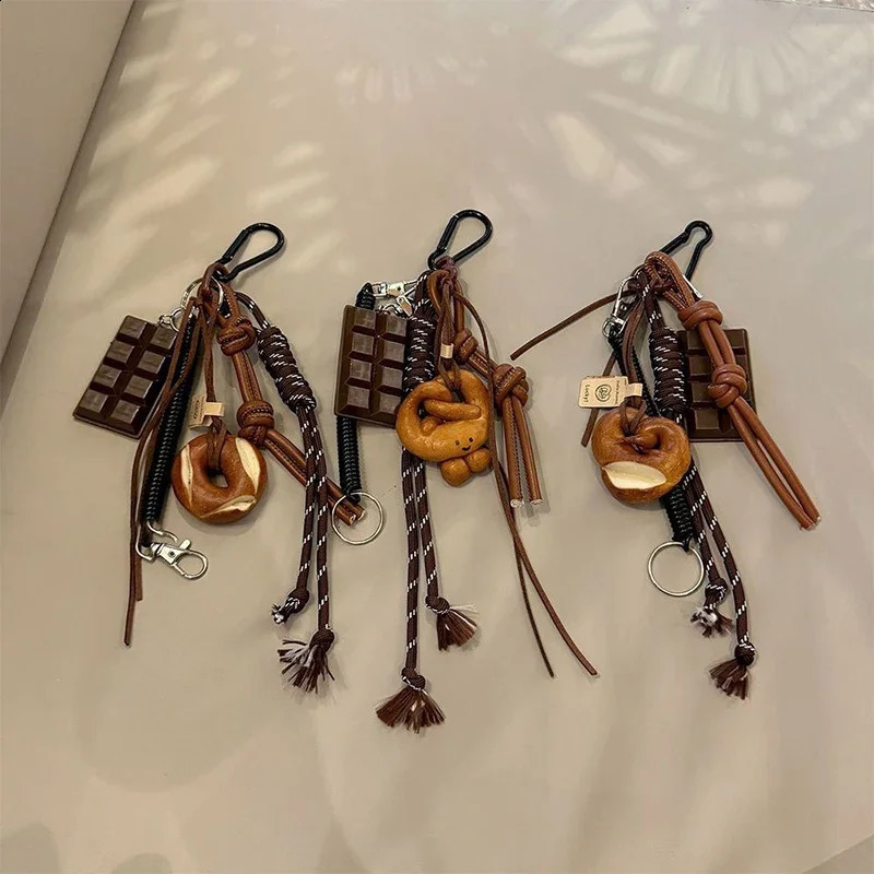 25 Style Food Theme Bread Chocolate Bag CharmCar Keyring Hanging PendantSausage Dog Handbag Schoolbag Decoration Accessories 250224