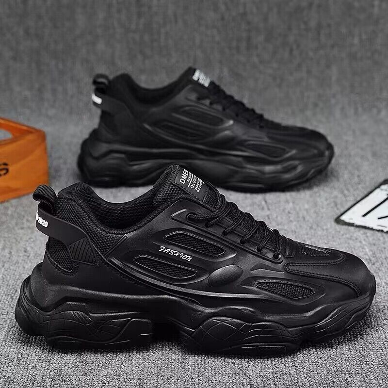 Spring Men's New Breathable Mesh Sneakers Korean Edition Versatile Inner Height Increase Casual Running Dad Trendy Shoes