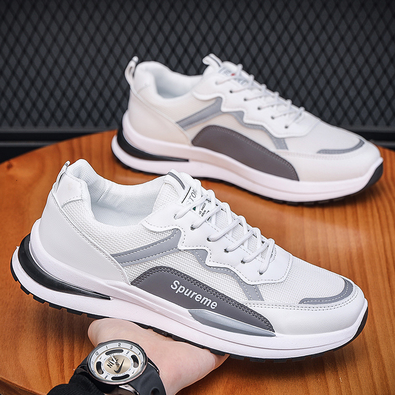 Summer New Men's Breathable Trendy Versatile White Shoes Outdoor Sports Training Shoes Daily Casual Running Fashion Shoes