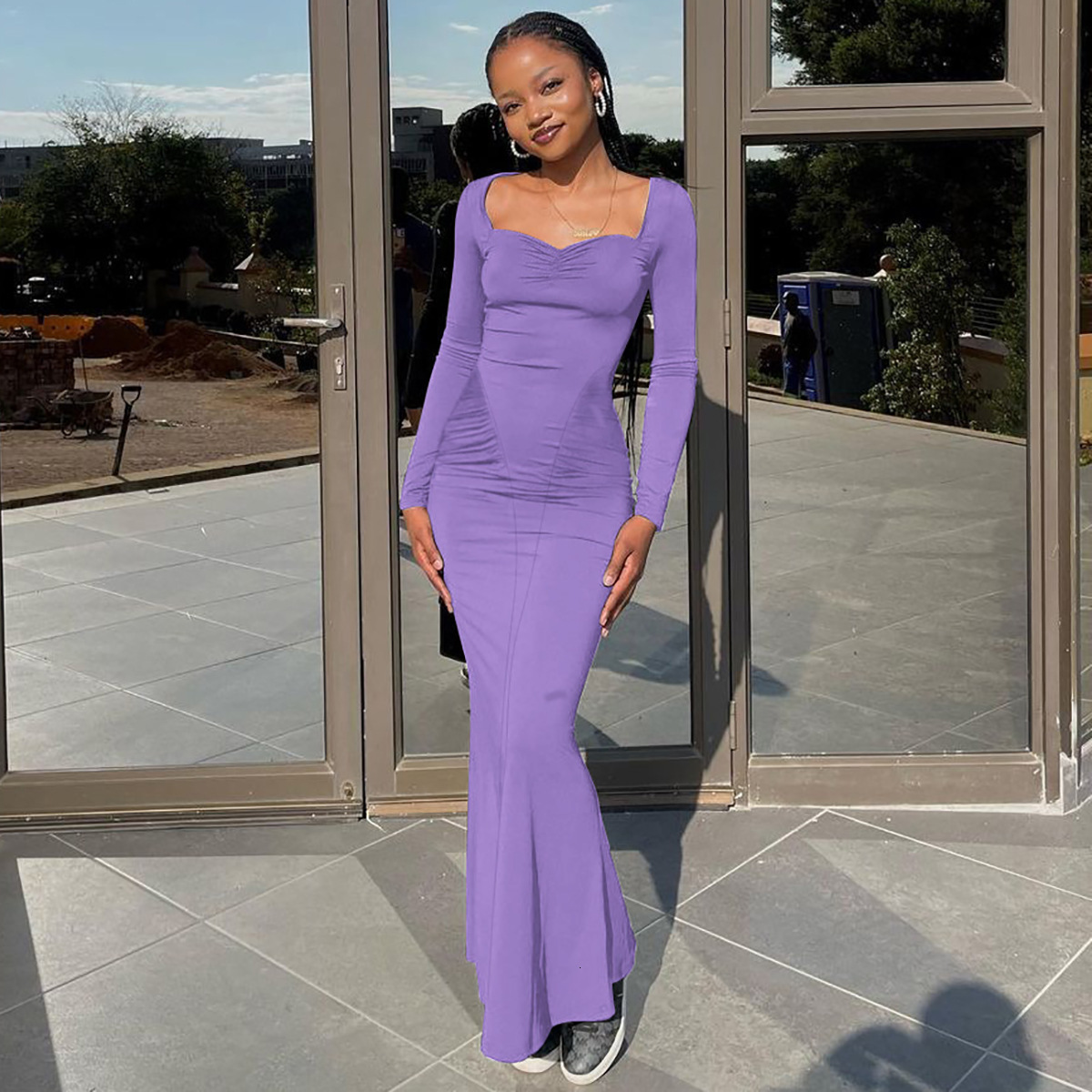 Hot Selling Women's Clothing New4 Autumn New Product Fashionable And Sexy Slim Fit Pleated Long Sleeved Dress For Women