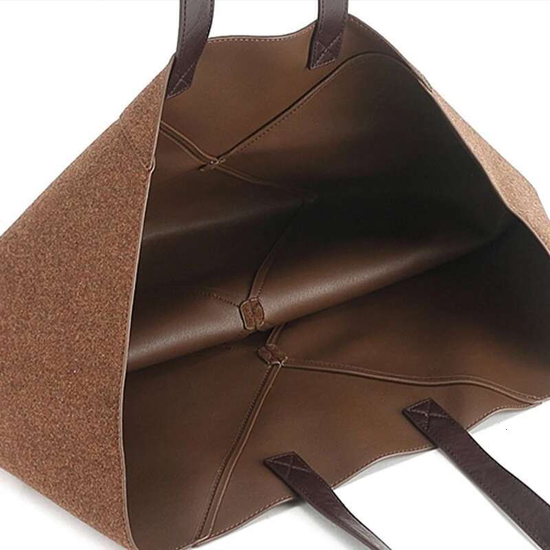 Brand Large Capacity Cowhide Ing Tote New Niche Commuter Lady Brown Genuine Leather Contrast Color Shoulder Bag