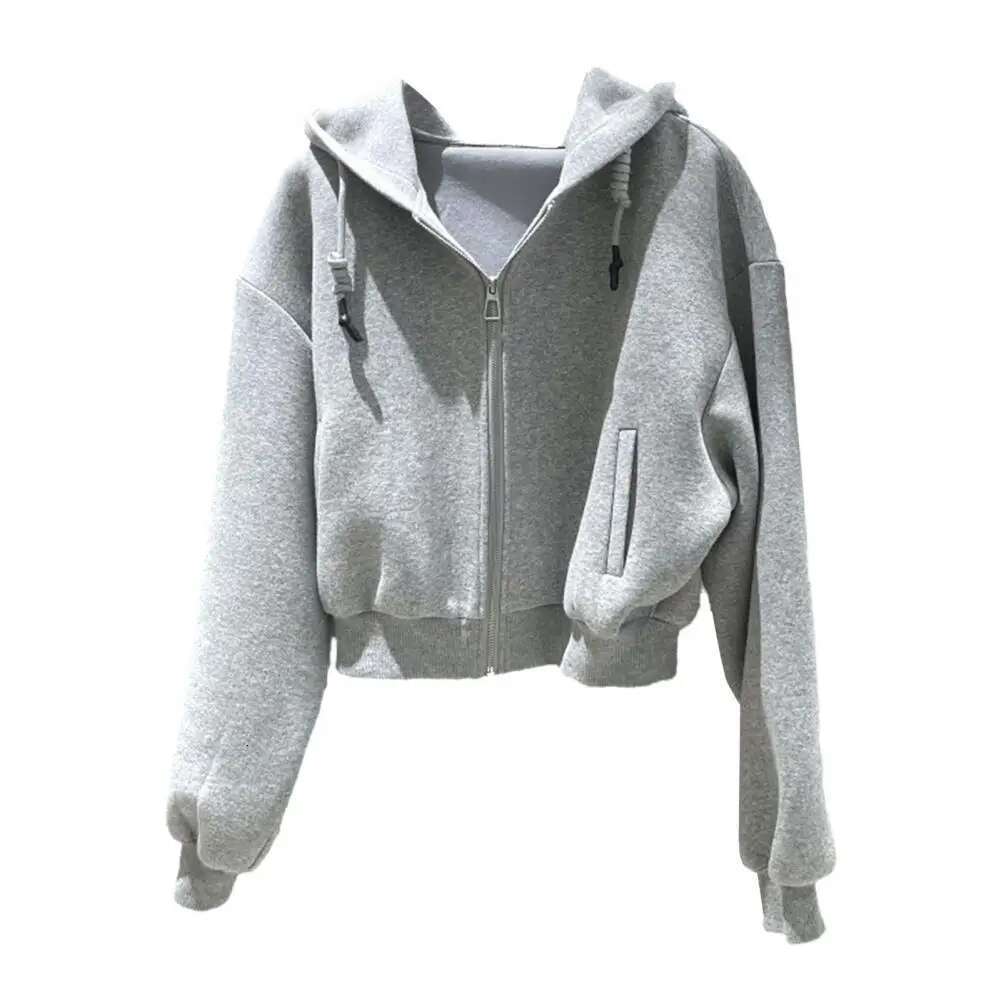 2025 new long sleeved jacket fashion designer women's winter hooded jacket long sleeved drawstring pocket casual hip-hop style soft and warm