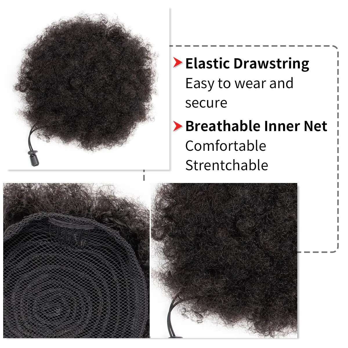 Afro Puff Ponytail Black Women Synthetic Buns 2Pcs/Pack For Girls Kids Children Babies