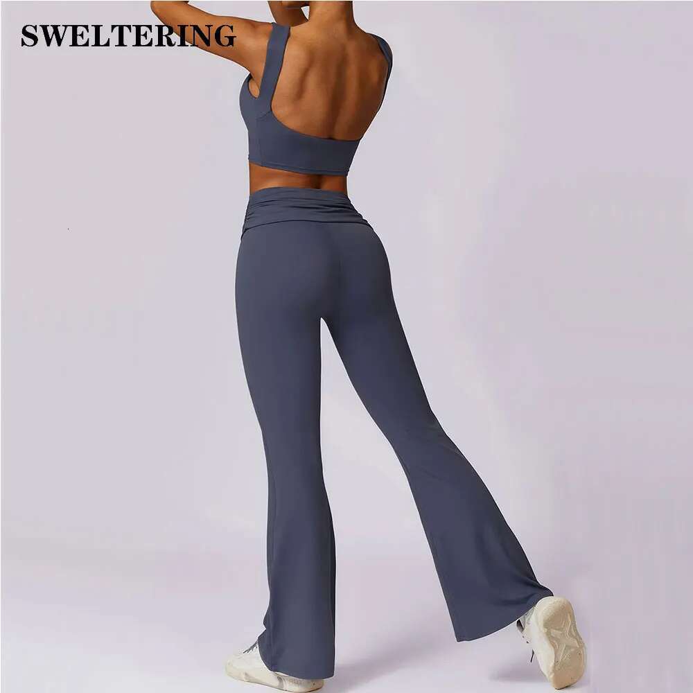 Yoga Clothing Sets Athletic Wear Women High Waist Leggings And Top Two Piece Set Gym Tracksuit Push Up Fiess Workout Outfits