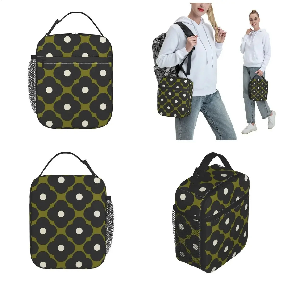 Orla Kiely Insulated Lunch Tote Bag Portable Flower Lunch Container Reusable Thermal Cooler Bento Box School 250228