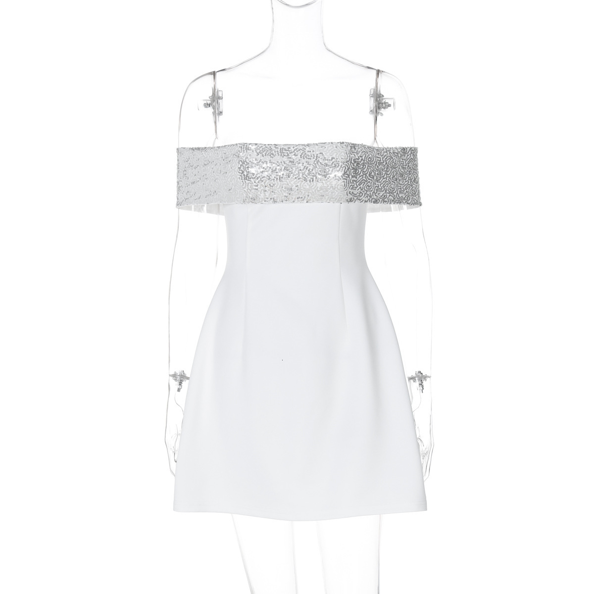 Women's New4 Winter New Product Fashionable And Sexy Slimming Splicing One Shoulder Dress