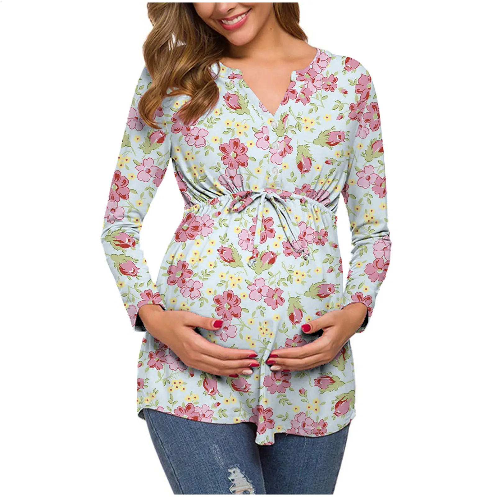 Pregnant Women Maternity Clothes For Breastfeeding Long Sleeve Soft Slim Tops Pregnancy Blouse T-shirt Clothes Clothing 250228