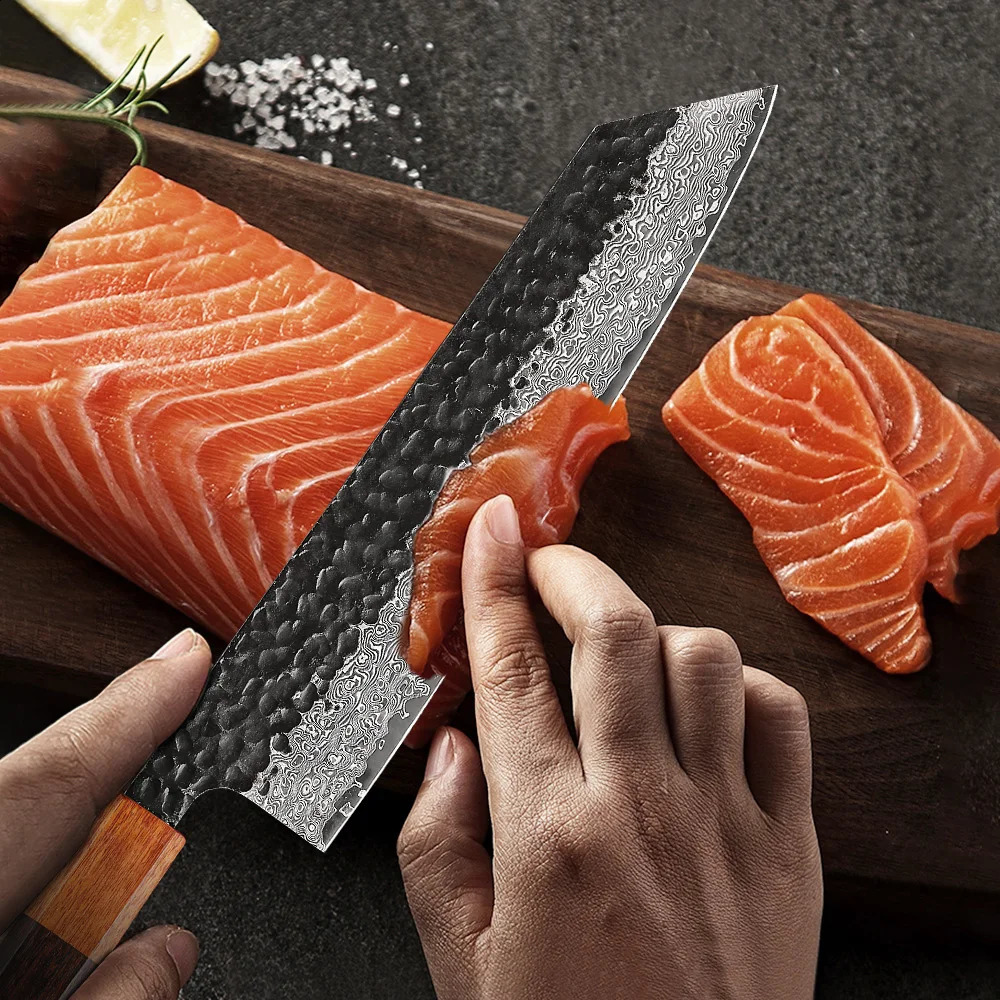 8.2 Japanese Kiritsuke Chef Knife Damascus Steel Tip Vegetable Cutting Machine VG10 Hand Forged Professional Kitchen Knife 250226
