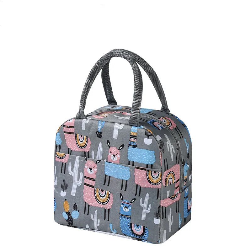 Portable Lunch Bag Waterproof Thermal Insulated Lunch Box Bento Pouch Dinner Insulation Handbag Student Thickened Cute Lunch Bag 250228