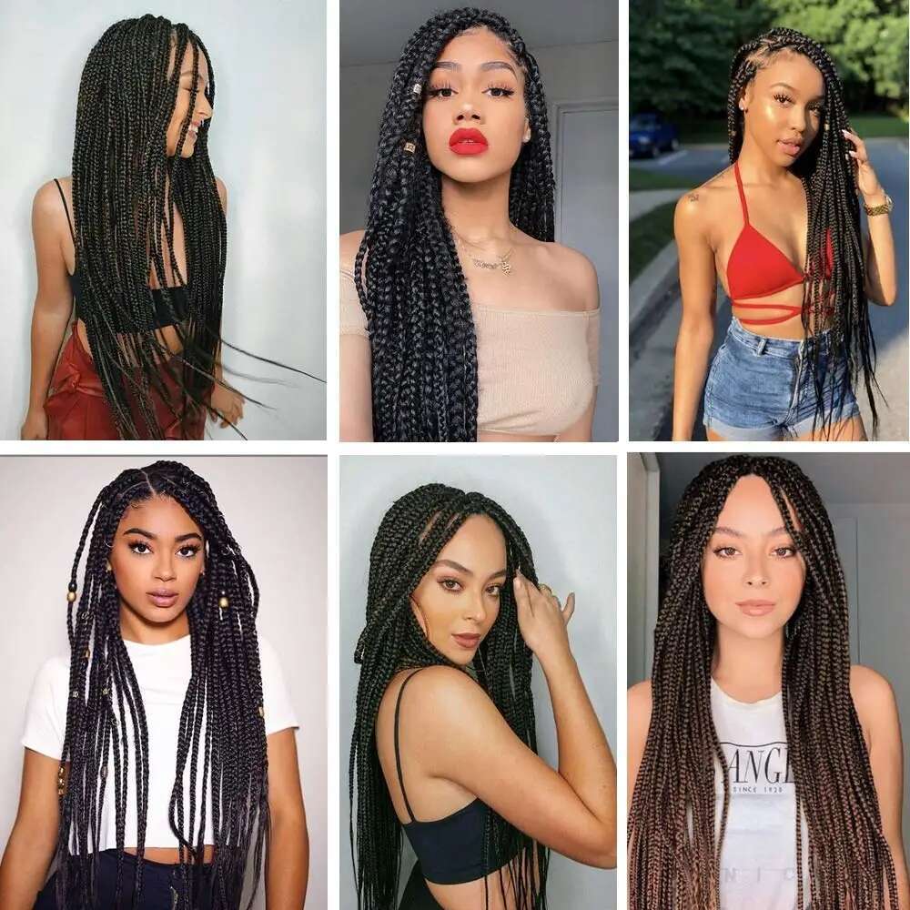 1Pcs Ombre Synthetic 24 Inch High Temperature Fiber Extensions For Box Braids Braiding Hair