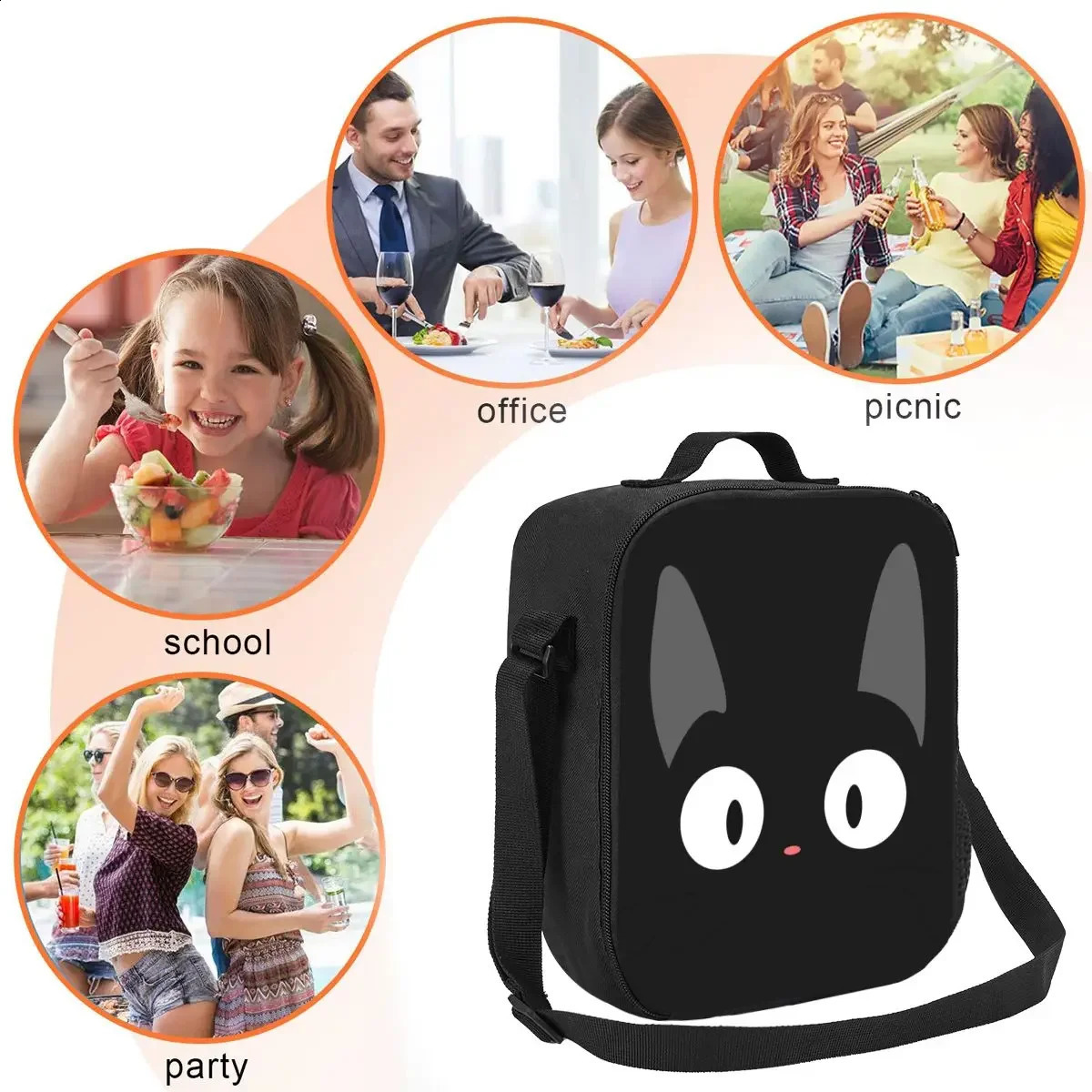 J-JiJis lunch bag with handle cool Japanese anime cooler bag carry picnic food bag 250228