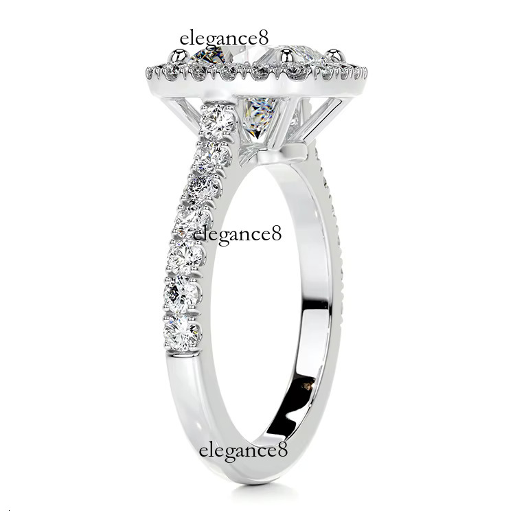 SGARIT boutique jewelry 10K 14K white gold 2.5 cushion halo paving inlaid pyroxene engagement ring