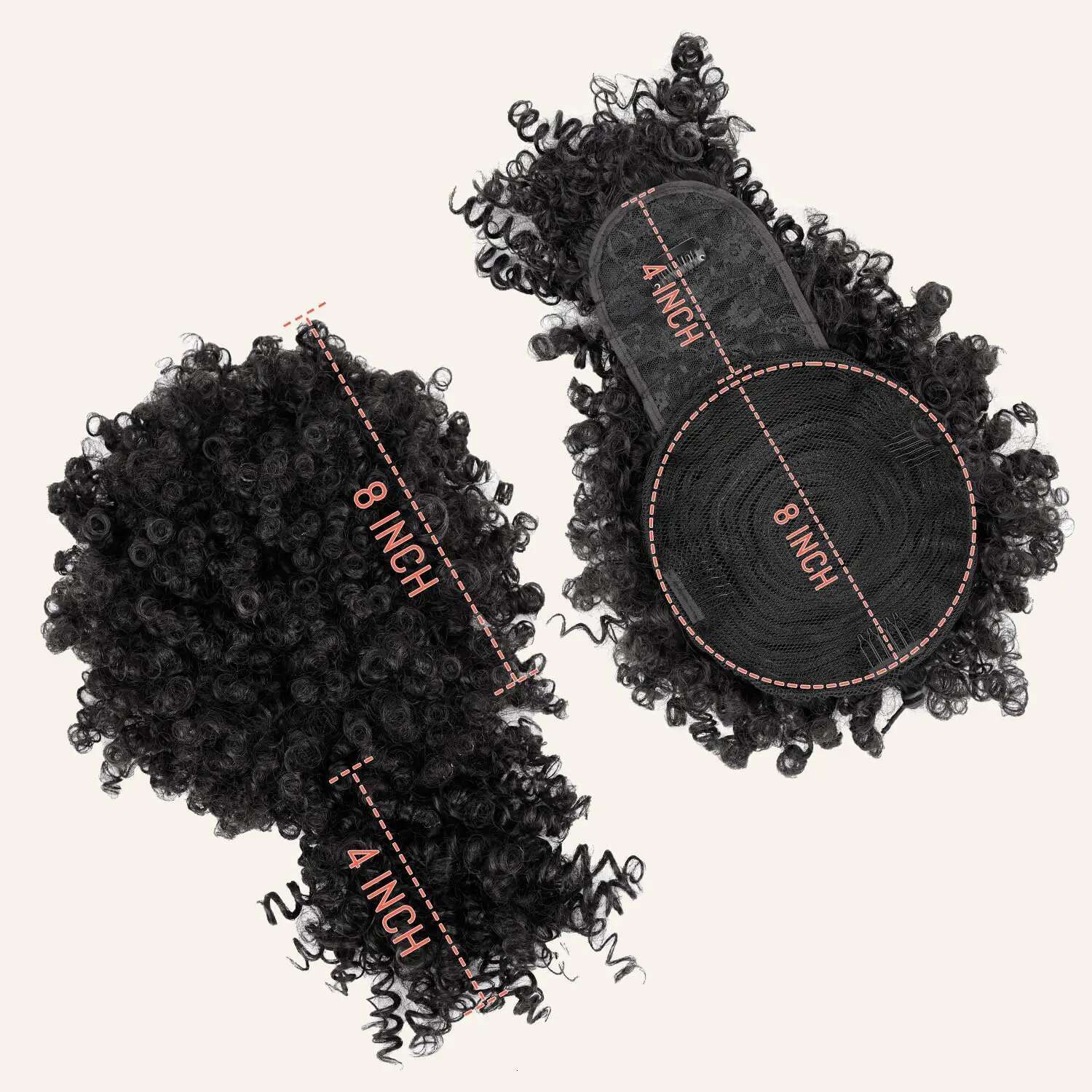 Drawstring With Bangs Synthetic Afro Puff Ponytail Extensions Short Curly Clip In Wrap Updo Hairpiece For Women