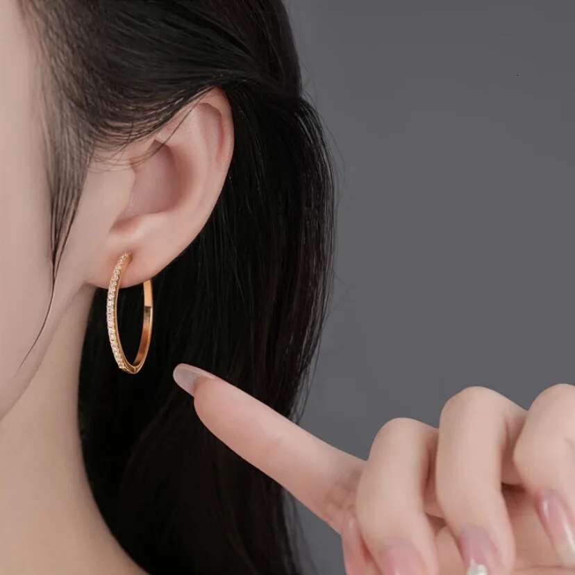 TBCYD D Color Moissanite Eternity Hoop Earrings For Women S Sier Rosegold Plated Dia Hoops Sparkg Jewelry Gifts