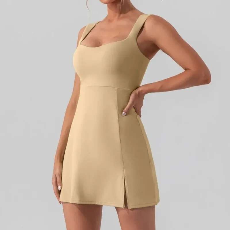 Tennis Sexy Soft Solid Color Golf Sports Dress Women Breathable Workout One Piece Yoga Suits Running Outdoor Activewear