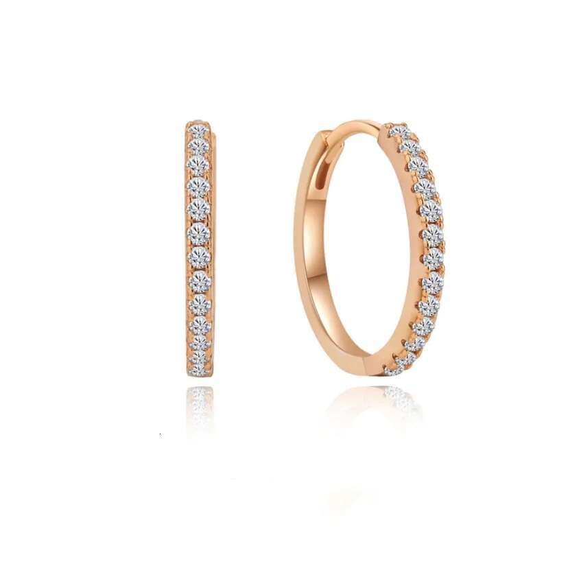 TBCYD D Color Moissanite Eternity Hoop Earrings For Women S Sier Rosegold Plated Dia Hoops Sparkg Jewelry Gifts