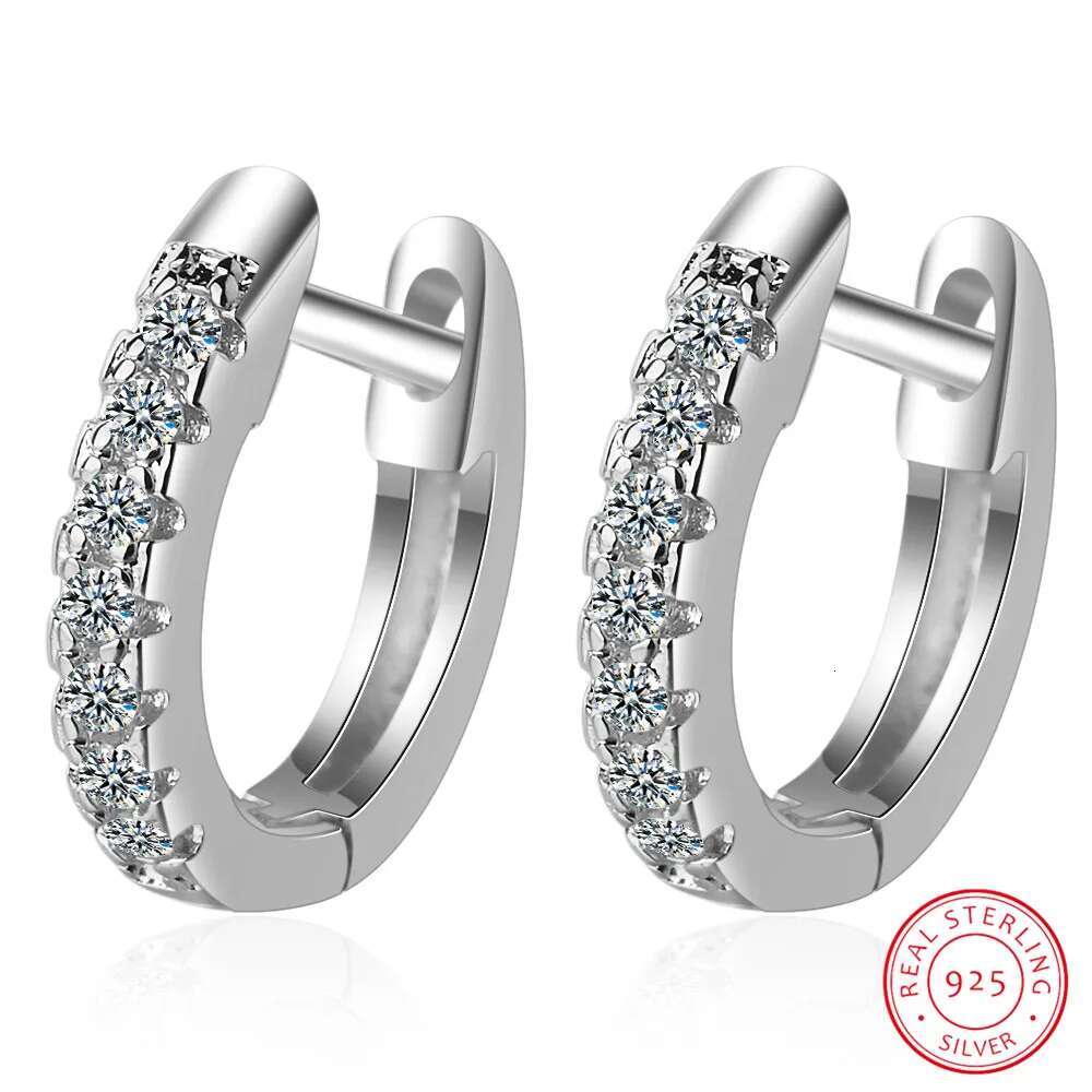 3cttw Moissanite Hoop for Women 4mm Stones D Color Sparkg Created Dia Earring 100% Sterg Sier