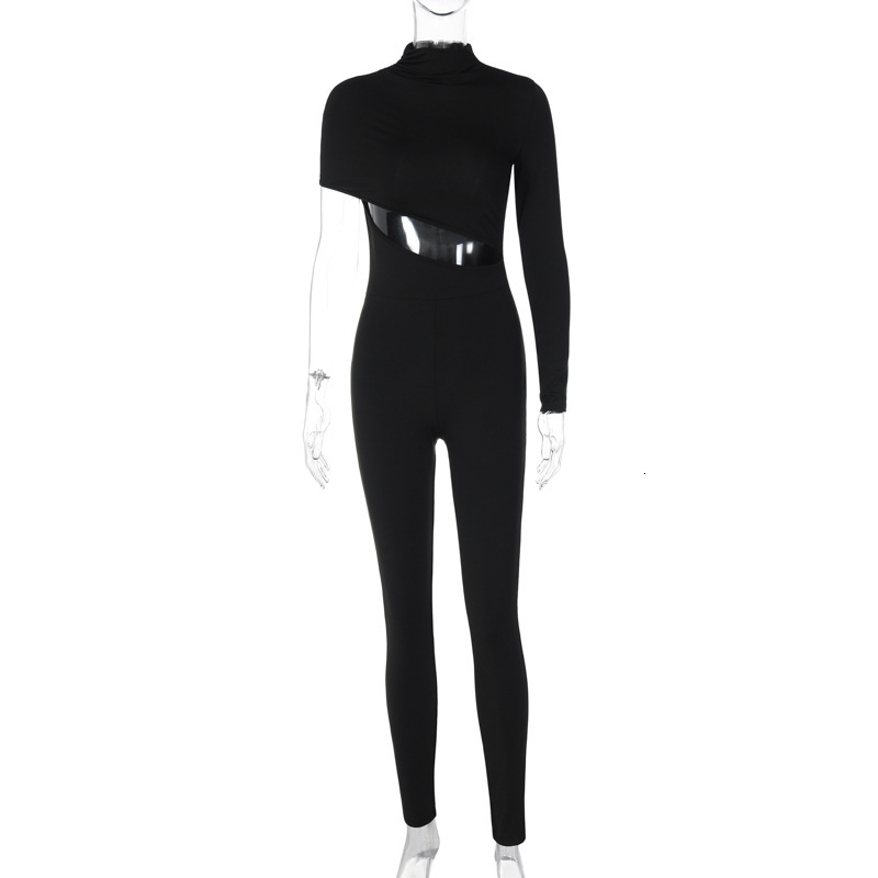 Women's New4 Autumn New Sexy And Personalized High Elasticity Single Shoulder Long Sleeved Jumpsuit