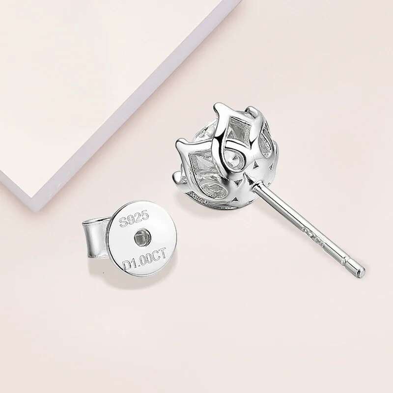 NKHOG 0.5-2 Carat D Color Moissanite Sterg Sier Stud Earrings For Women Sparking Wedding Engagement Party Fine Jewelry
