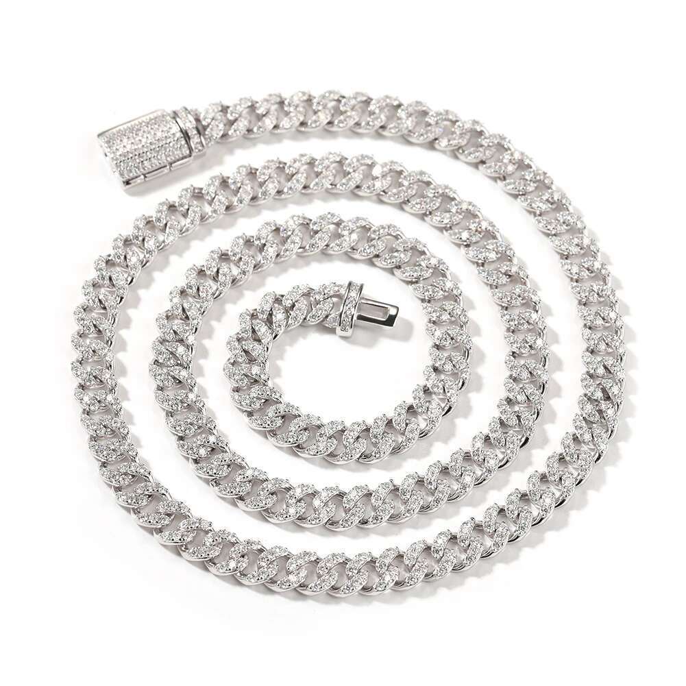 Uwin S Moissanite 6mm Cuban Chain Miami Sterg Sier Necklace for Women Bracelets Dia Tester High Quality Fine Jewelry