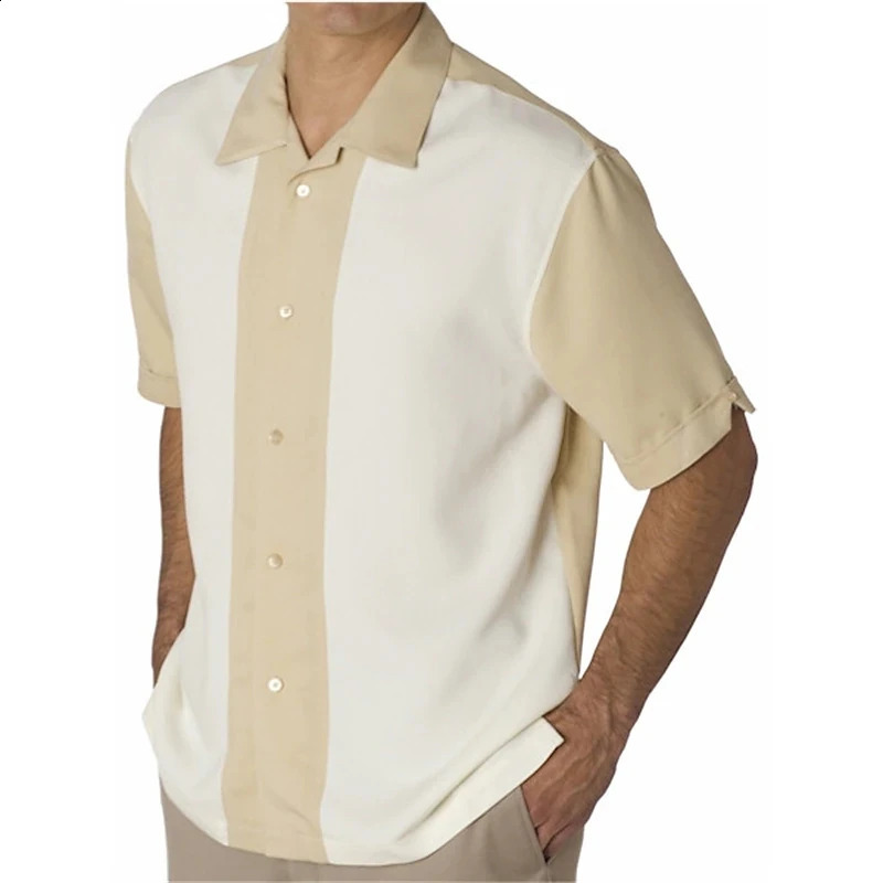 Hawaiian Casual Shirt Stripe Print Lapel Top Summer Fashion Street Short Sleeve Mens Shirt Oversized Male Clothing Cardigan 250225