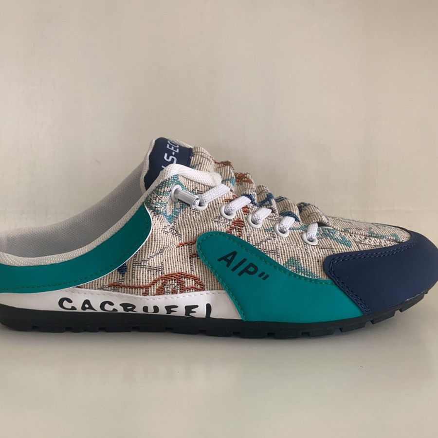 Baotou half support shoes men 2025 cross-border explosive cloth breathable heelless outdoor casual shoes a slip-on lazy shoes