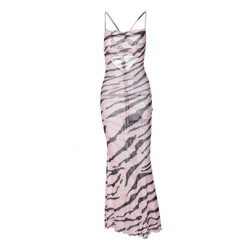 Women's New4 Summer New Product Fashionable And Sexy Bareback Printed Slimming Strap Dress