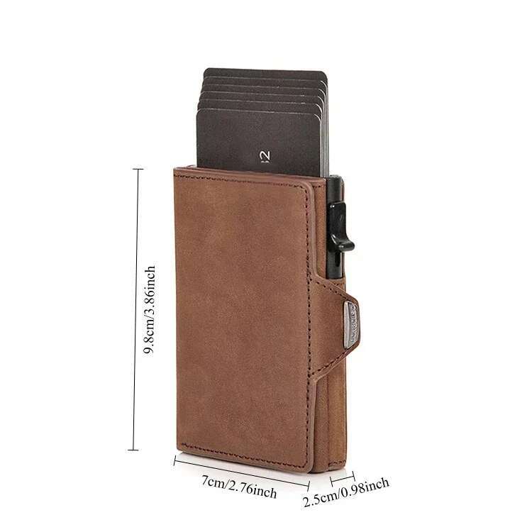 Pop Up Multi Slot RFID Card Holder Real Cow With Compartment Paper Currency Male And Female Coins Designer Wallet