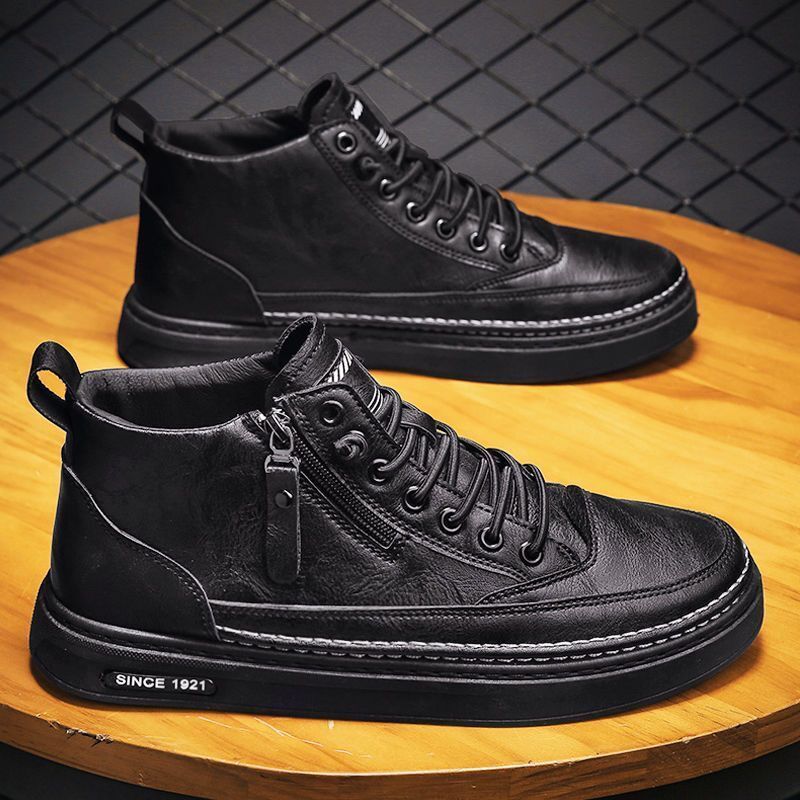 High Top Men's Spring And Autumn New Designer Breathable And Anti Slip Chef Shoes Korean Edition Multi Functional Martin Boots Work Clothes Shoes