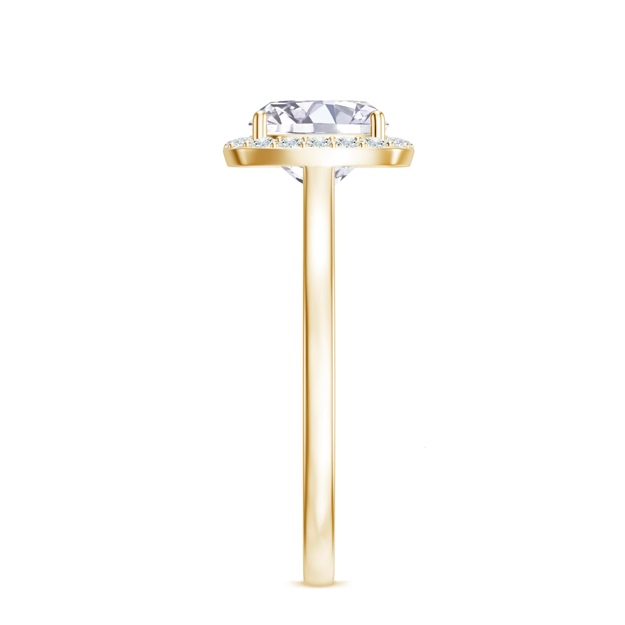 Pad shaped Moissanite 14K&pure sier women's April birthstone ring to protect her.