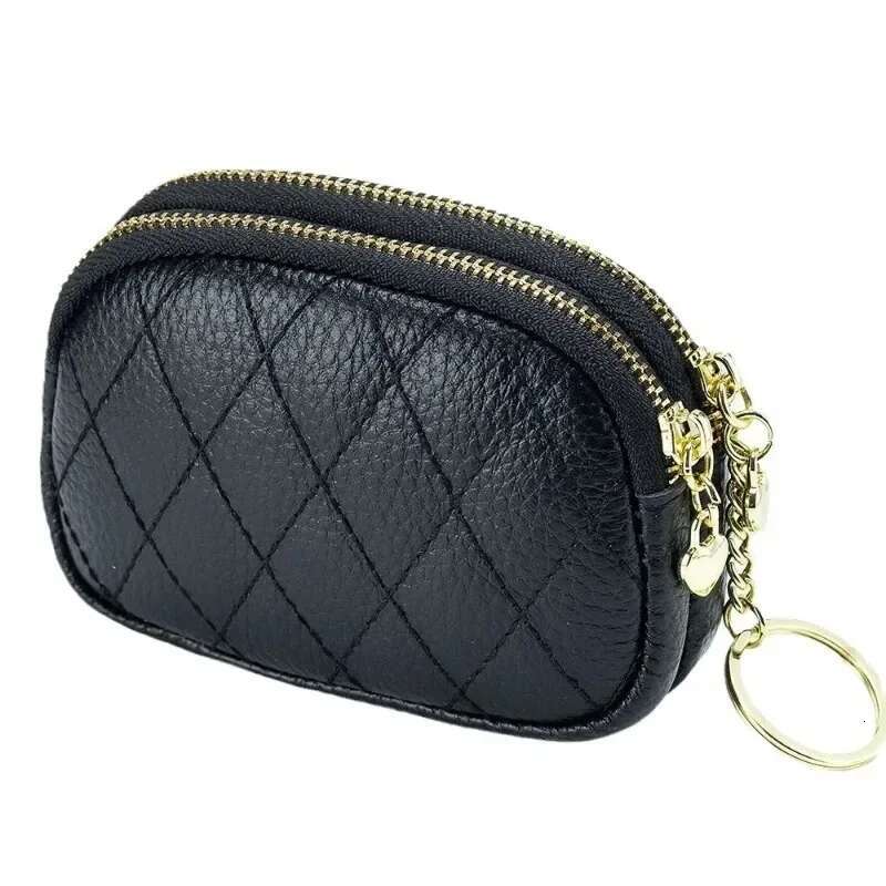 Fashion Women's Mini Leather Card Holder Coin Wallet Small Wallet Zipper Keychain Women's Handbag